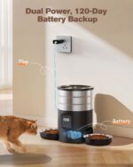 GROOKPET Futterautomat mit 2 Edelstahl-Näpfen & Timer – 5L für Katzen & Hunde – Bild 5