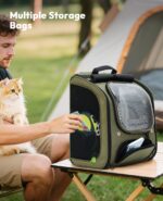 Pecute Katzenrucksack 42x32x26 cm mit Sichtfenster & Mesh-Belüftung – Ergonomischer Haustier-Rucksack – Bild 7