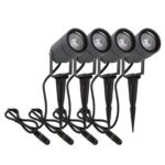 DAWALIGHT Erdspieß 4er Set GU10 IP65 – LED Gartenbeleuchtung mit 320° Lichtkopf