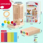 Akokie Montessori Holzspielzeug ab 3 Jahren – 40 Stäbe mit 3 Spielmöglichkeiten – Bild 3