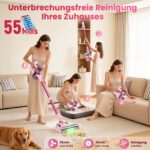 Dzaki Akku Staubsauger 50.000 Pa, 55 Min. Laufzeit – Kabellos mit Anti-Tangle & LED für Tierhaare – Bild 2