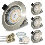HiBay 4er LED Einbaustrahler Set GU10 5W Warmweiss – Energiesparend für Wohnräume