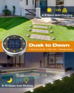 btfarm 10er Set Solar Bodenleuchten – IP65 Gartenbeleuchtung mit 8 LED für Außen – Bild 2