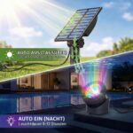 T-SUN Solar Teichbeleuchtung RGB mit IP68 – LED Unterwasserstrahler für Garten & Teich – Bild 2