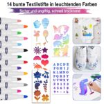 Tigvio Baby-Bodies zum Bemalen – 8er-Set mit Textilstiften & Schablonen für Babyparty – Bild 6