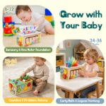 LZDMY Montessori Aktivitätsswürfel 6 in 1 – Motorikspielzeug aus Holz für Babys ab 6 Monaten – Bild 6