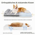 Jolibean Orthopädisches Hundebett 91x61cm – Ergonomisches Plüsch-Bett mit Eierkarton-Schaum – Bild 6