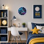 K&L Wall Art Astronauten Wanduhr 30cm – Lautlose Lernuhr für Kinder – Bild 6