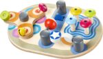 Selecta Spintivity 20 cm Motorikbrett aus Holz – Entwicklungsspielzeug für Babys