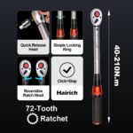 Hairich Drehmomentschlüssel 1/2 Zoll 40–210 Nm mit TÜV GS – Professionelles 6-tlg. Set – Bild 5