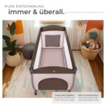 tectake® Babyreisebett 126x65x80 cm mit Matratze – Höhenverstellbar & Mobil für Reisen – Bild 5