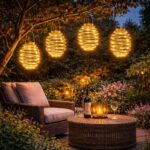 Festive Lights 4er Set Solar Spiral-Laternen – Warmweisse LED Gartenbeleuchtung für Aussen – Bild 2