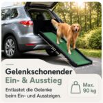 HANSEWERK Hunderampe klappbar rutschfest bis 90 kg – Gelenkschonende Autorampe 157x40 cm – Bild 3