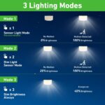 nipify 2er Set Solarlampen mit Bewegungsmelder & Fernbedienung – 310 LED Aussenleuchte IP65 – Bild 2