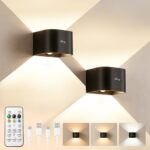 Ollny 2er-Set Akku Wandleuchte mit Bewegungsmelder – dimmbar, 3 Lichtfarben, Fernbedienung – Bild 2