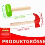 BLMHTWO 2er Set Kinderhammer – Holz- und Kunststoffhammer für Bauklötze & Reparaturen – Bild 3