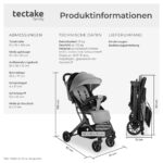 tectake® Buggy Kinderwagen 0–3 Jahre – Faltbarer Reisebuggy mit Sonnenverdeck & 5-Punkt-Gurt – Bild 3