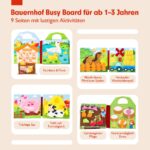 hahaland Bauernhof Busy Book ab 1 Jahr – 15-in-1 Montessori Lernspielzeug – Bild 4