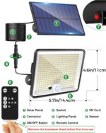 LOTMOS 2er Set Solarleuchten mit Bewegungsmelder & Fernbedienung – IP65 Aussenleuchte für Garten – Bild 7