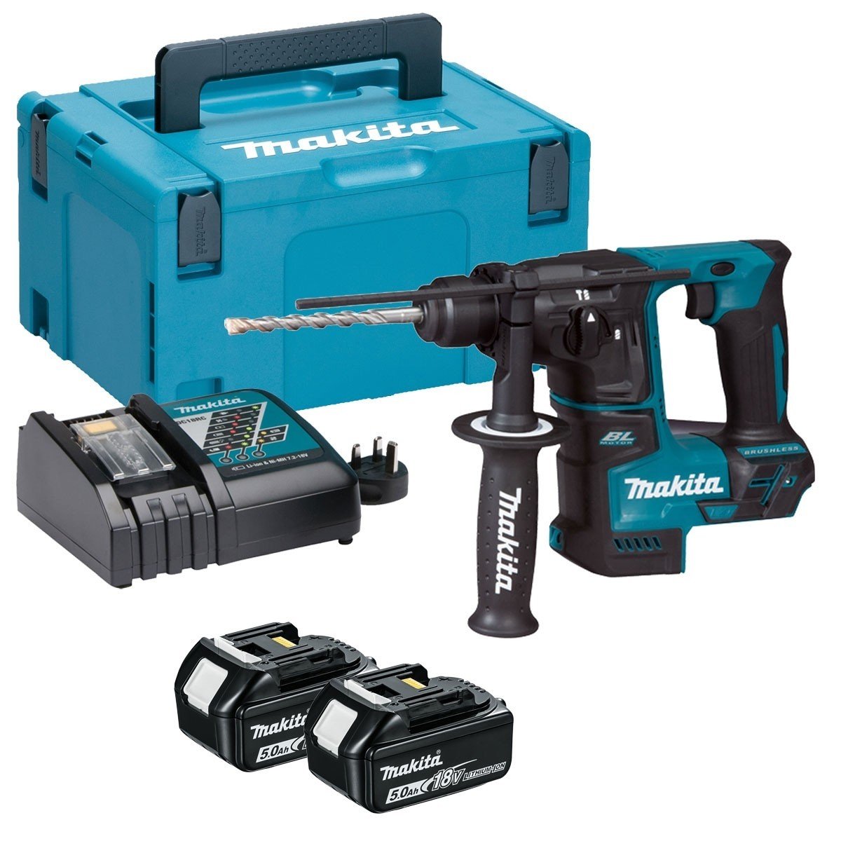 Makita 18V Bohrhammer Brushless mit 2 Akkus – Leicht & Vibrationsfrei für Profis