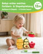 hahaland Montessori Obst-Stapelspiel aus Stoff – Motorik & Sortierspiel für Babys ab 1 Jahr – Bild 2