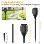 4er Set Solar Gartenfackeln mit 33 LED & Flammeneffekt – IP65 Solarleuchten für Außen – Bild 5