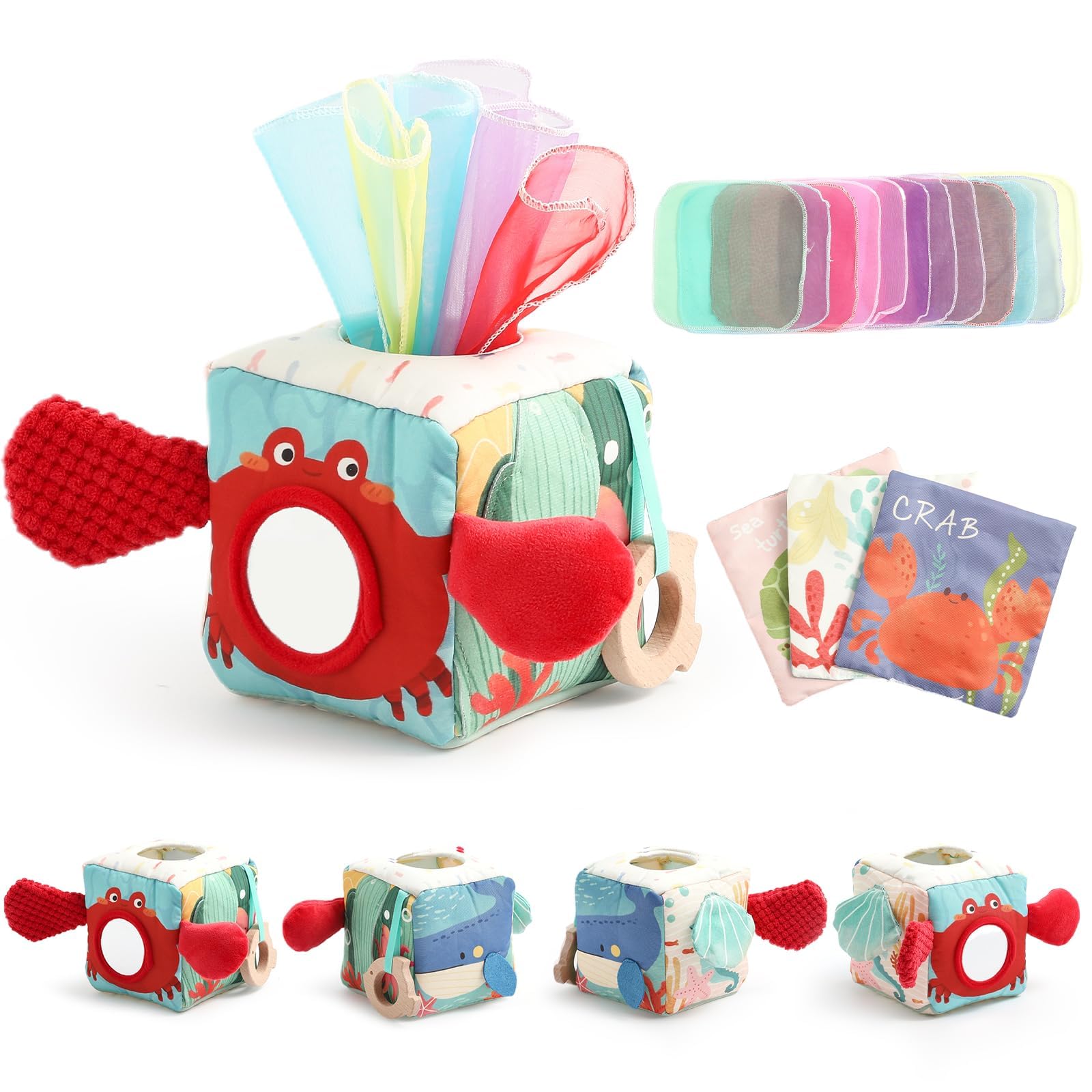 WOODEN TEETHER Sensorik Spielzeug 6-12 Monate – Montessori Motoriktraining für Babys