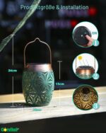 2er Set LED Solar Laterne Aussen – Orientalische Vintage Gartendeko mit IP65 Wasserschutz – Bild 2
