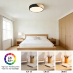 MELAYR Holz LED Deckenlampe 25W 3000K – Moderne Deckenleuchte Ø32cm für alle Räume – Bild 3