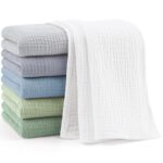Bearmoss Musselin Tücher 6er Set 60x60 cm – 100% Baumwolle Spucktücher für Babys