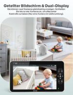 GHB Babyphone 7 Zoll 1080P IPS mit Infrarot-Nachtsicht – Sicherer Babymonitor für Eltern – Bild 5