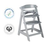 roba Treppenhochstuhl Sit Up Click & Fun – Mitwachsender Holzhochstuhl mit Klicksystem, Taupe – Bild 6