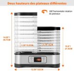 COOCHEER Dörrautomat 400W mit 8 Schalen & LCD-Display – Lebensmitteltrockner für Obst & Gemüse – Bild 2