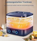 YEITBY Dörrautomat mit 5 Einlegeböden – Temperaturregler 35–70°C & Timer für Fleisch, Gemüse, Früchte – Bild 5
