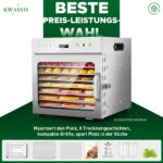 Kwasyo Dörrautomat Edelstahl 8 Etagen – Profi-Trocknung für Obst, Gemüse & Fleisch – Bild 4