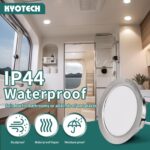 KYOTECH 3W LED Einbaustrahler 230V, dimmbar, IP44 – 3er Set Nickel, 3000K Warmweiss – Bild 7
