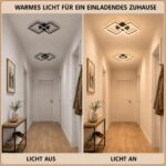 ZMH LED Deckenleuchte 47cm Schwarz – 24W Warmweiss für Wohnzimmer, Küche & Schlafzimmer – Bild 7