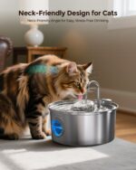 Invengo Katzenbrunnen Edelstahl 3.2L – Ultra-leiser Trinkbrunnen mit 5-Fach Filtersystem – Bild 9