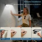 JESLED Solarleuchte 104 LED 8W mit Bewegungsmelder – Sichere Aussenwandleuchte IP65 für Garten – Bild 5
