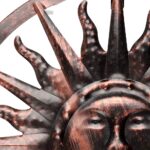 LED Solar Wandleuchte Sonnendesign – Garten Außendeko in Kupfer, 40 cm – Bild 3
