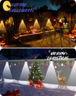 SenluKit Solar-Zaunleuchten mit LED-Spotlinse – 7 Modi & RGB für Garten & Terrasse – Bild 3