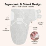 KeaBabies 3er-Pack Pucksack Baby 3-6 Monate mit Reissverschluss – Bio-Baumwolle Swaddle für sicheren Schlaf – Bild 3