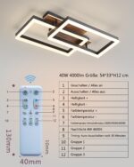 Meloweel LED Deckenleuchte 54cm Holz dimmbar – Vintage Lampe mit Fernbedienung & Memory – Bild 9