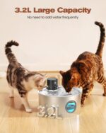 TOONIOOS Katzenbrunnen 3.2L Edelstahl Kabellos – Intelligenter Wasserspender mit Bewegungsmelder & Akku – Bild 6