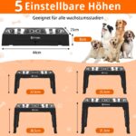 Ormalla Erhöhter Hundenapf mit 2 Edelstahl-Schüsseln – 5-fach höhenverstellbar für alle Hunderassen – Bild 4