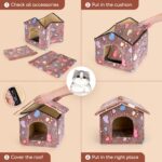 Nobleza Hundehütte 53x50x43cm – Winterfeste Hundehöhle mit abnehmbarer Matratze für Hunde & Katzen – Bild 6