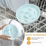 HAPPY HACHI Keramik Anti-Schling Katzennapf Erhöht – Slow Feeder mit Rutschfest für Katzen – Bild 3