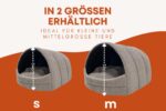 Odolplusz Hundehöhle Grösse M – Exklusives Hundehaus aus Cord mit Kissen – Bild 7