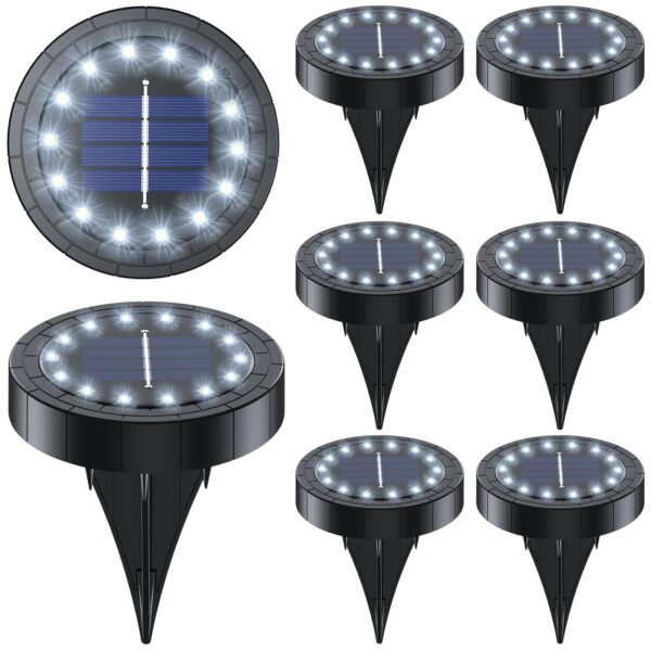GIACOMO Solar Bodenleuchte mit 14 LED – IP65 Wasserdicht für Garten & Außenbereiche
