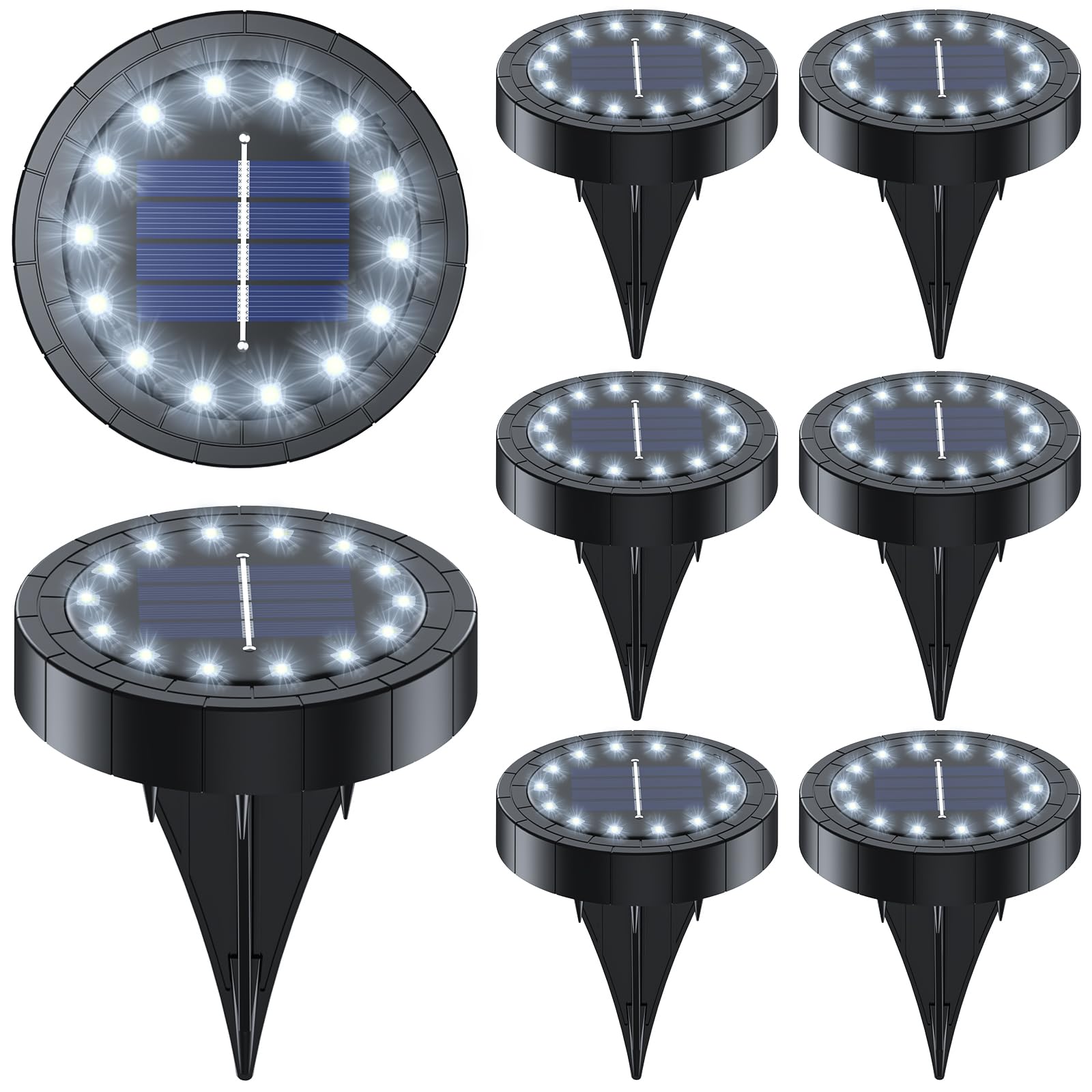 GIACOMO Solar Bodenleuchte mit 14 LED – IP65 Wasserdicht für Garten & Außenbereiche